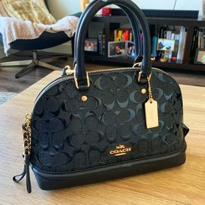 Coach Mini Sierra Satchel Black Patent Leather